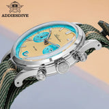ADDIESDIVE 2025 NEW Watch of Men 60min Chronograph Quartz Wristwatch Bubble Mirror Glass Luminous Waterproof Men's Watches 38mm