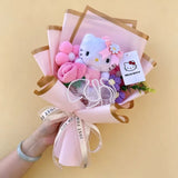 Genuine Sanrio Characters Plush Toys With Artificial Flowers Creative Handmade Bouquets Christmas Birthday New Year Gift