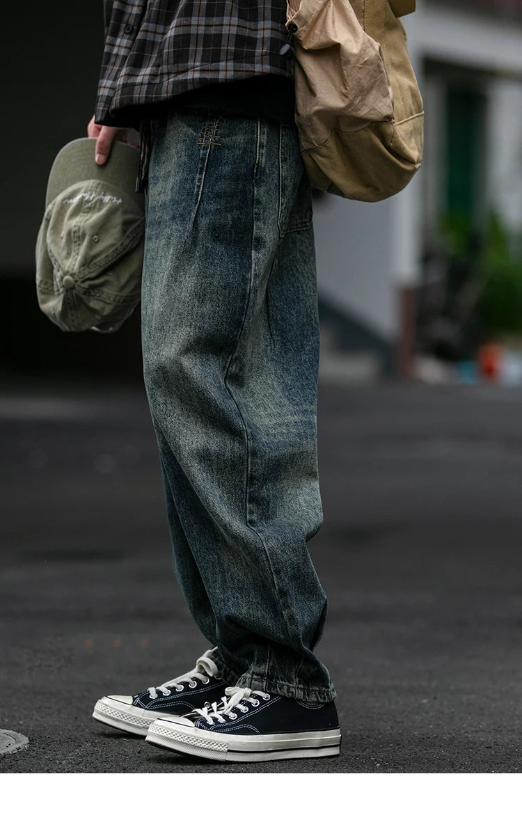 Men's Loose Fit Denim Cargo Jeans
