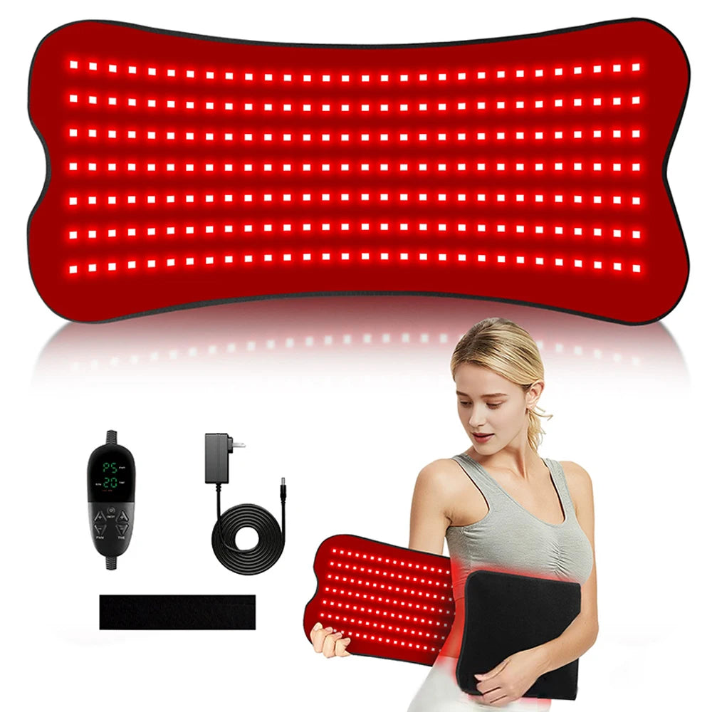 210 LEDs Red Infrared Light Therapy Pad Beauty Devices For Face,Body Back Knee Hands Feet Relief Portable 660nm 850nm Heat Pad