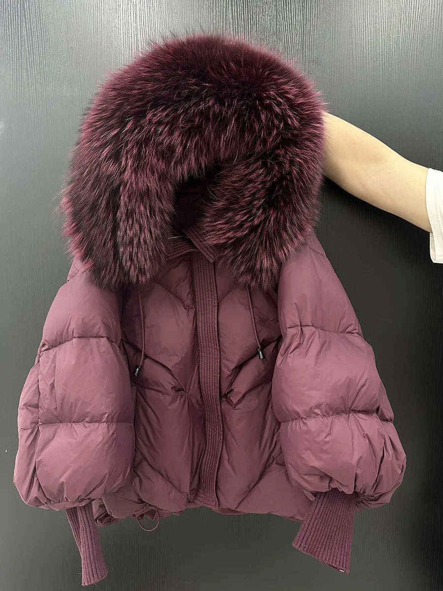Winter Large Fur Hooded Down Jacket