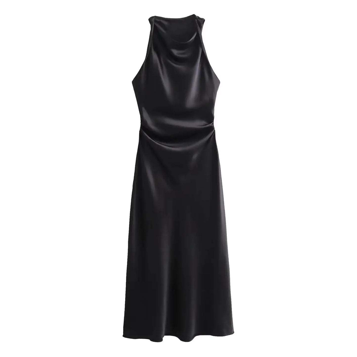 Elegant Satin Summer Slip Dress | Chic Evening Midi for Women