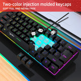 60% wired gaming keyboard, RGB backlight ultra compact mini keyboard, waterproof small compact 61 key keyboard for pc/Mac gamers