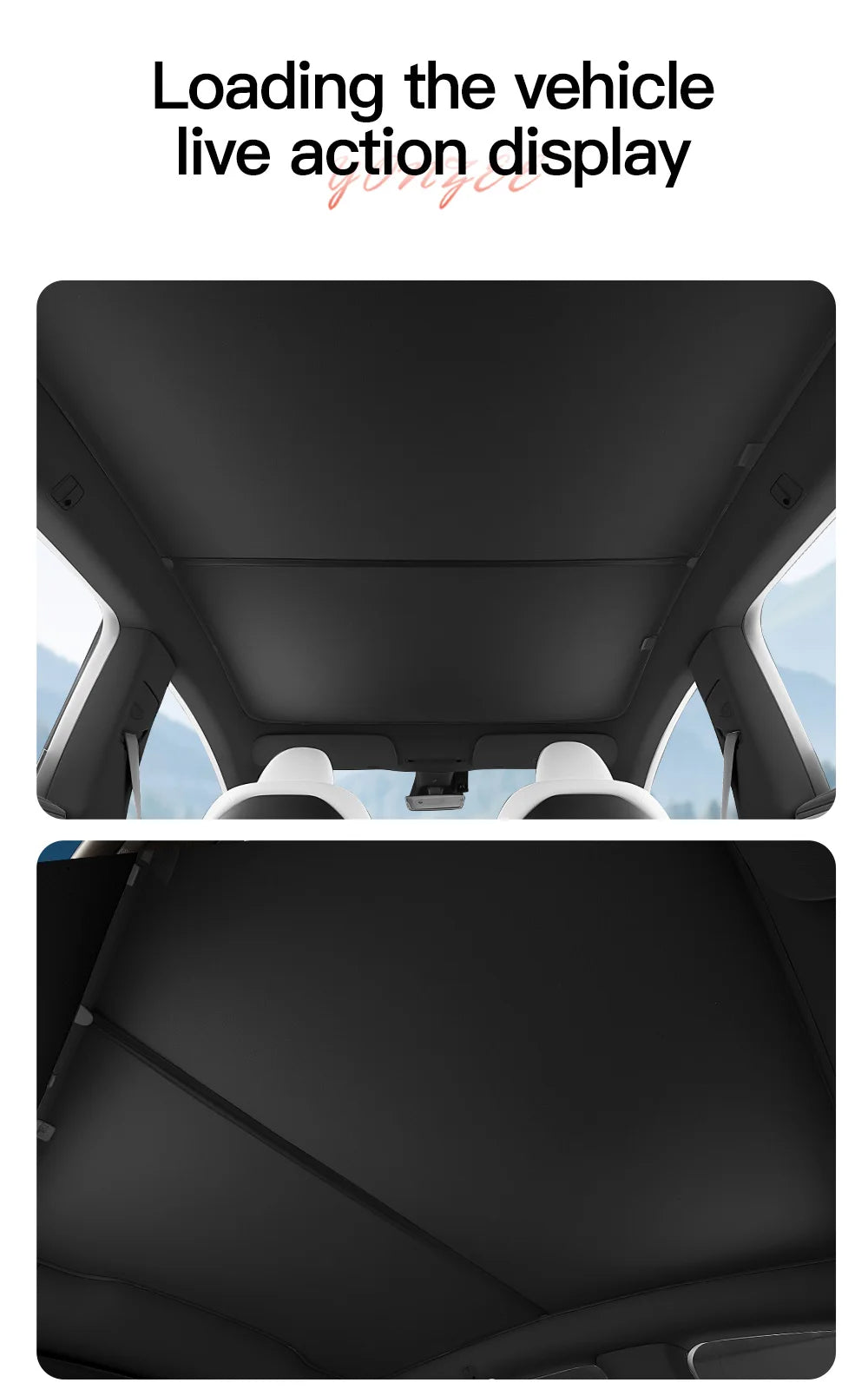 Tesla Model 3/Y Graphene Honeycomb Roof Sunshade Set