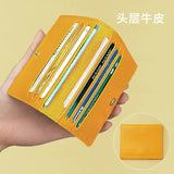 Ultra Thin Genuine Leather Card Holder 8 Slots Mini Wallet Slim Credit Card Case for Men Women