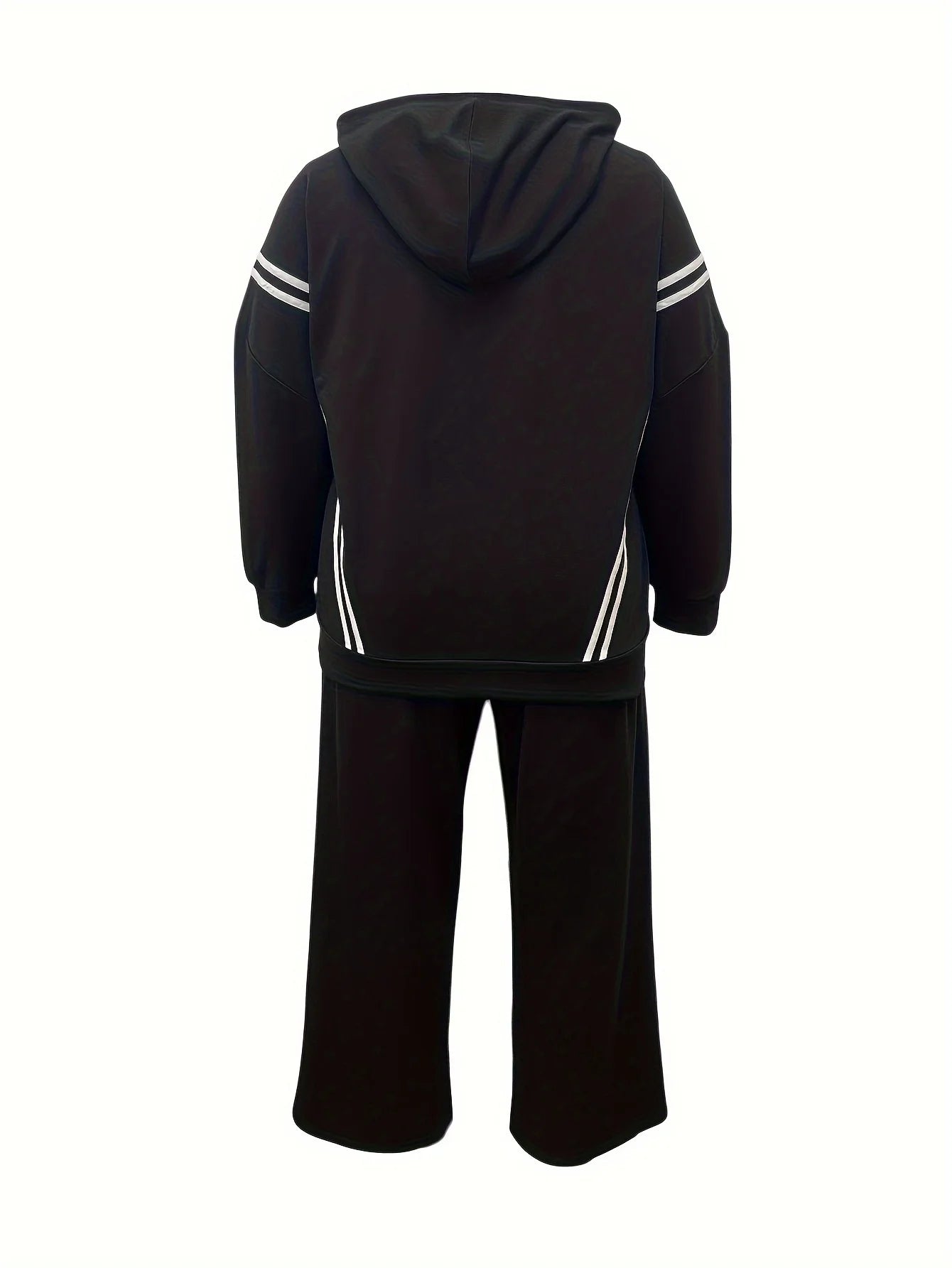 Two-Piece Striped Hooded Lounge Set