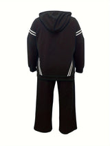 Two-Piece Striped Hooded Lounge Set