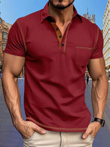 Men's Contrast Stitch Polo Shirt | Breathable Summer Fit