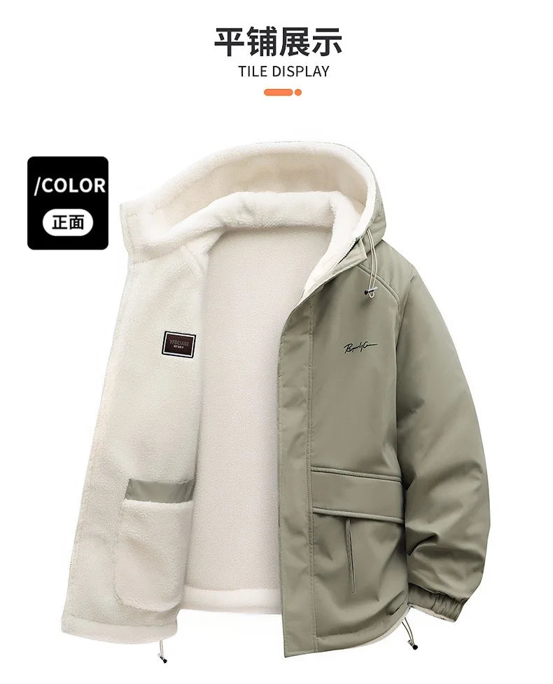 Men’s Fleece-Lined Hooded Winter Jacket