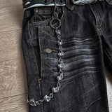 Harajuku Rock Punk High-Waist Embroidered Jeans