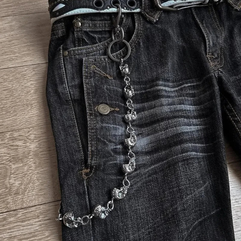 Harajuku Rock Punk High-Waist Embroidered Jeans