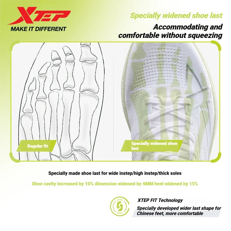 Xtep 2000km Plus Running Shoes Women's 2025 Spring Lightweight Anti-slip Wear-Resistant Training Jogging Sneakers 875318110009