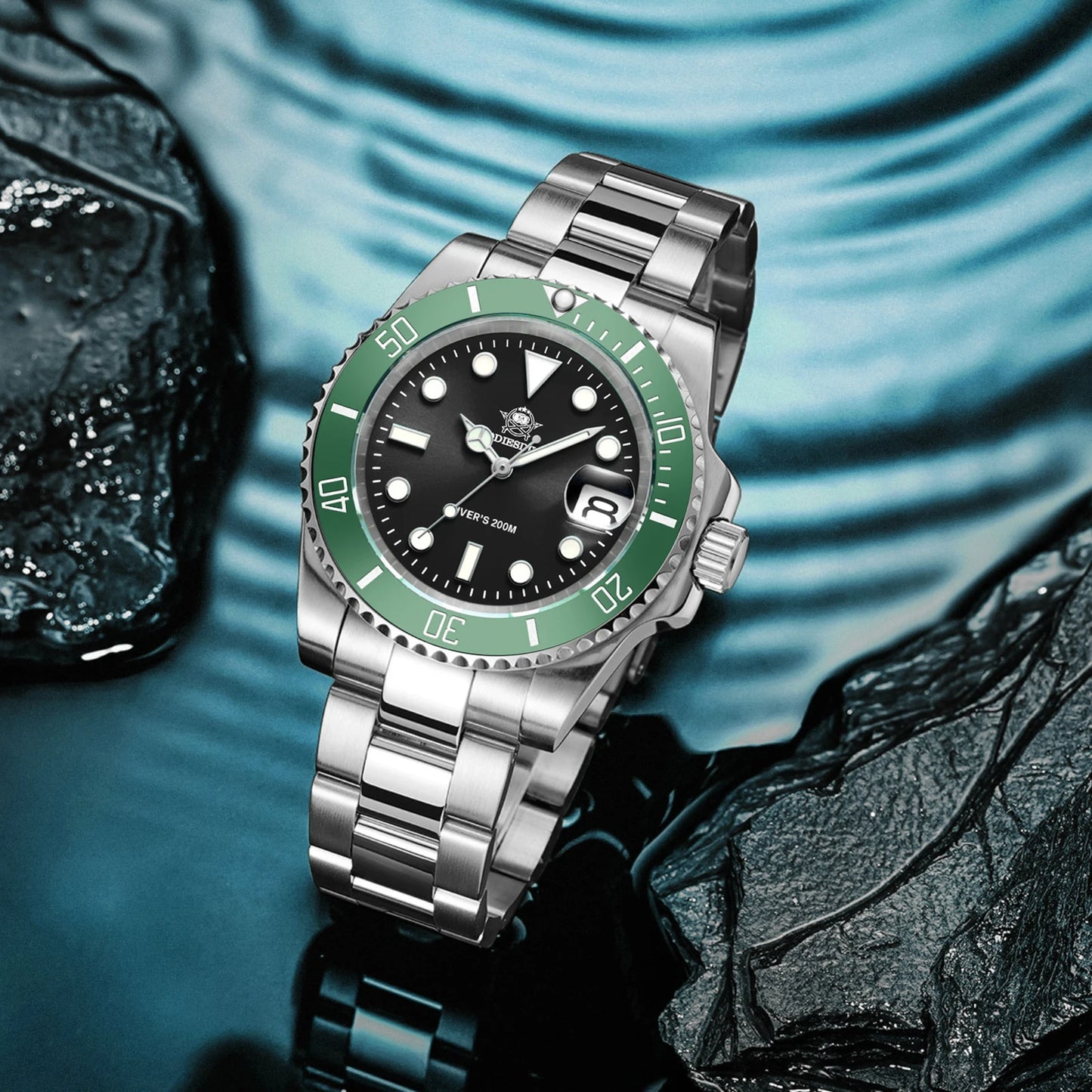 ADDIESDIVE NEW Luxury Men’s Quartz Watch 200M Diver Watch BGW9 Super Luminous Ceramic Bezel Stainless Steel Business Wristwatch