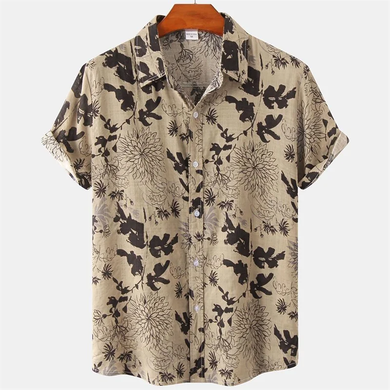 Men's Retro Hawaiian Print Short Sleeve Casual Shirt