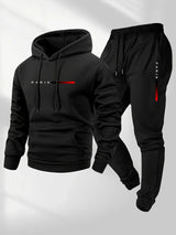 Men’s Letter Print Hooded Sportswear Set