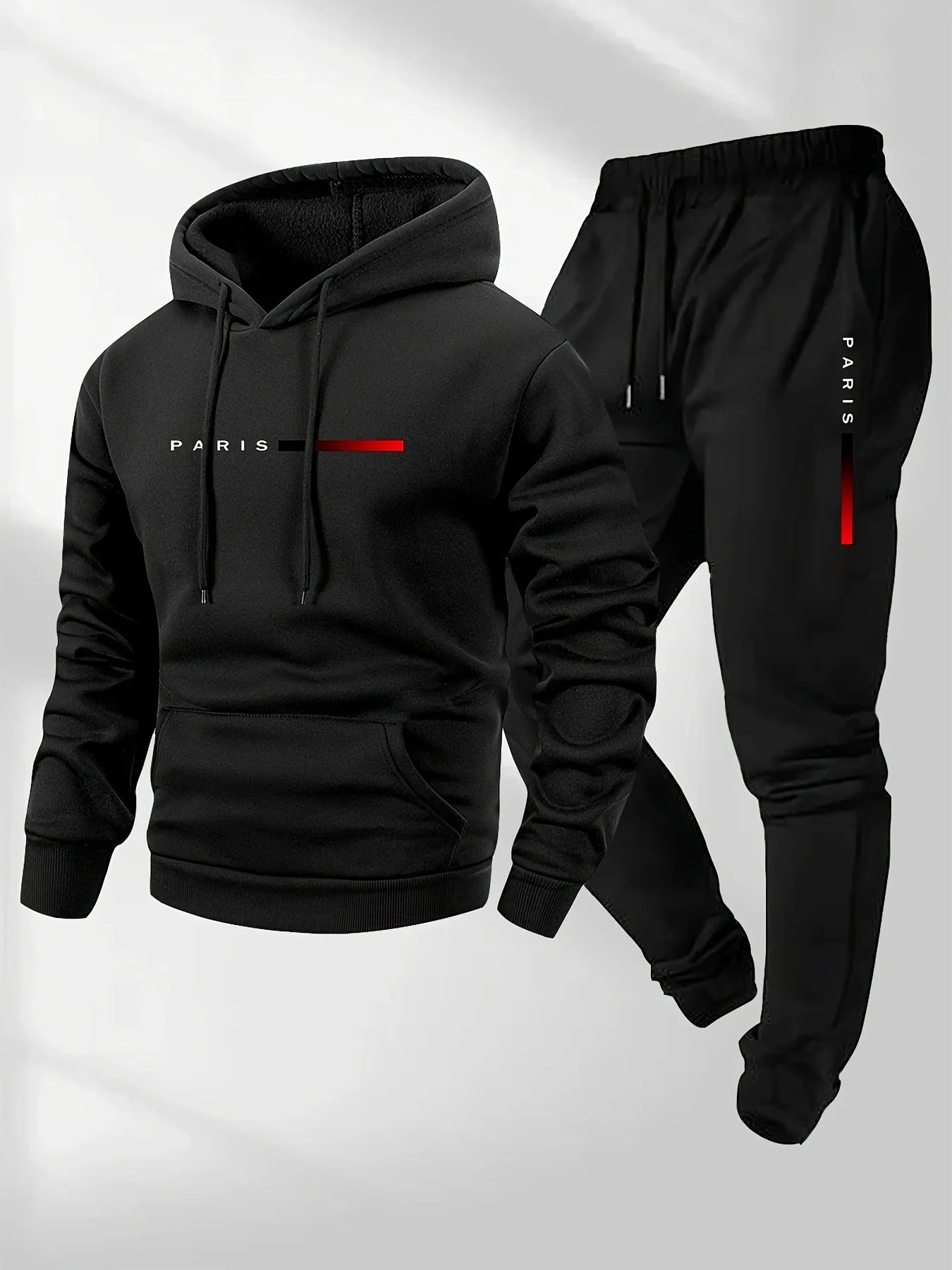 Men’s Letter Print Hooded Sportswear Set