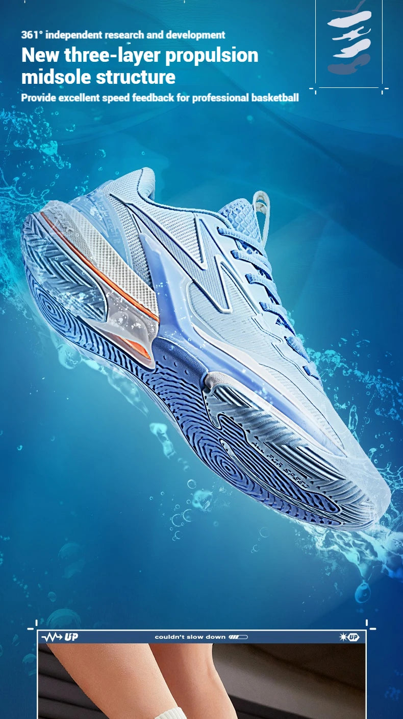 361 Degrees BIG3 6.0 Men's Basketball Wear-Resistant Non-slip Shock-absorbing Rebounding Actual Combat Sneakers Male 572521110