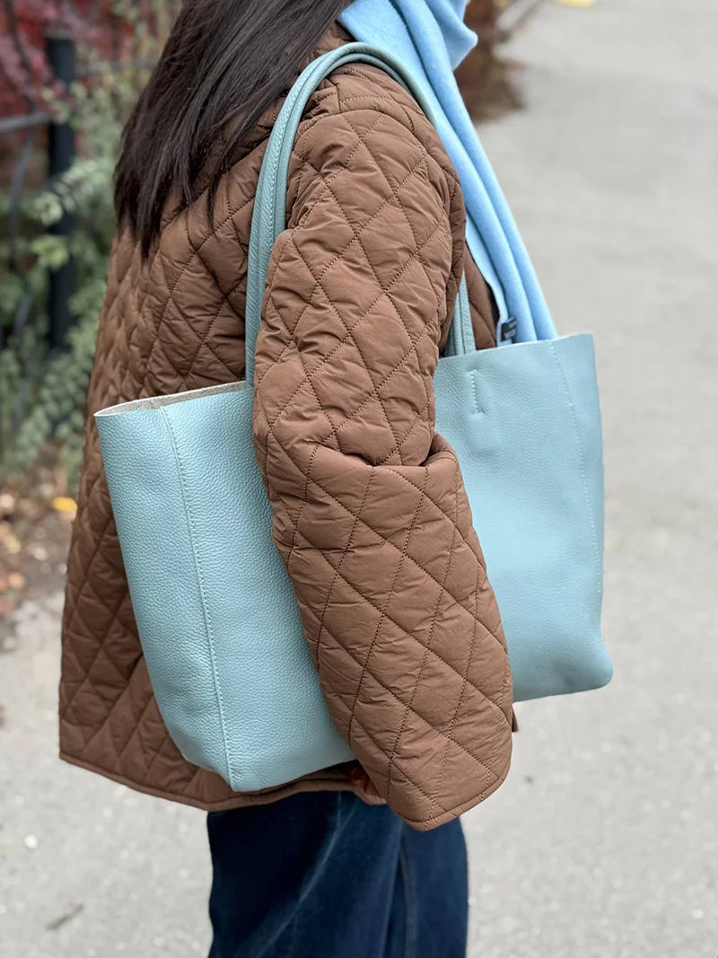 Women Luxury Bag Casual Tote Female Fashion Summer Beach Handbag Lady Popular Soft Cowhide Genuine Leather Shoulder Shopping Bag