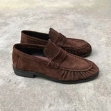 New French Retro Flat Shoes Made of Pure Handmade Calf Leather, Le Fu Women's Rubber Sole, One-Step Comfortable and Casual Singl