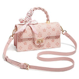 FOXER Brand PVC Leather Pink Handbag Women's Shoulder Bag Chic Small Square Bag Fashion Female Crossbody Bag Ligth Luxury