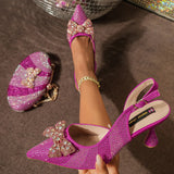 Venus Chan Pointed-Toe Heels & Handbag Set for Women