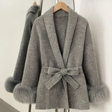 Double-Sided Wool & Fox Fur Jacket