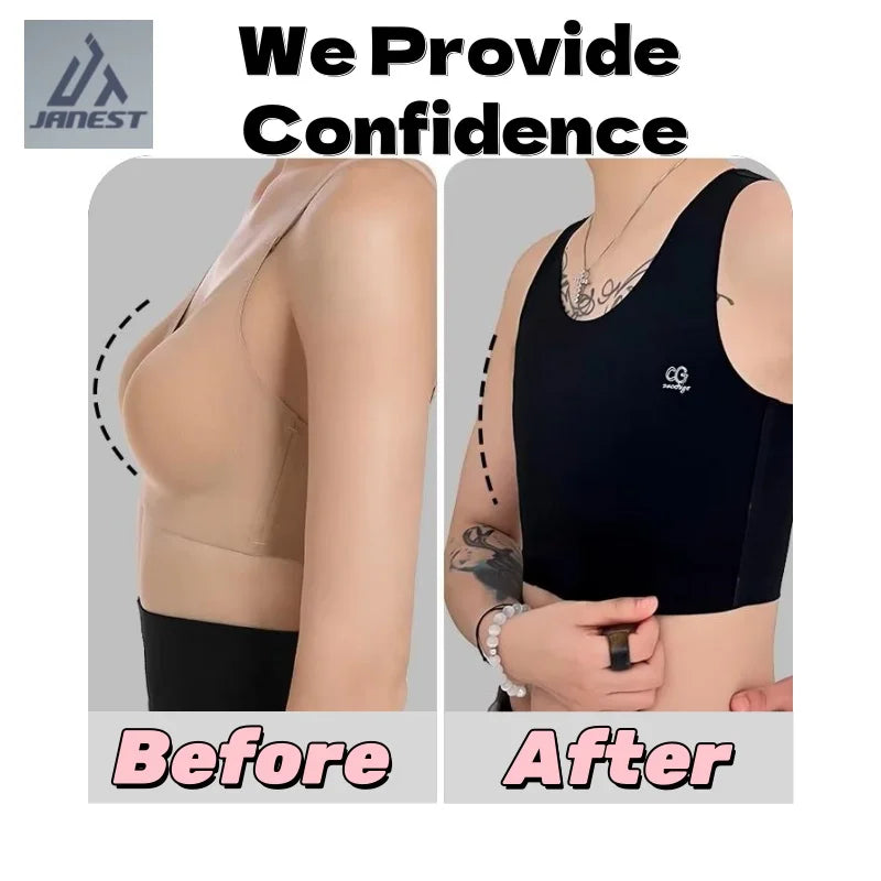 Seamless Pullover Chest Binder – Breathable USA-Made Comfort Sportswear Thin Vest