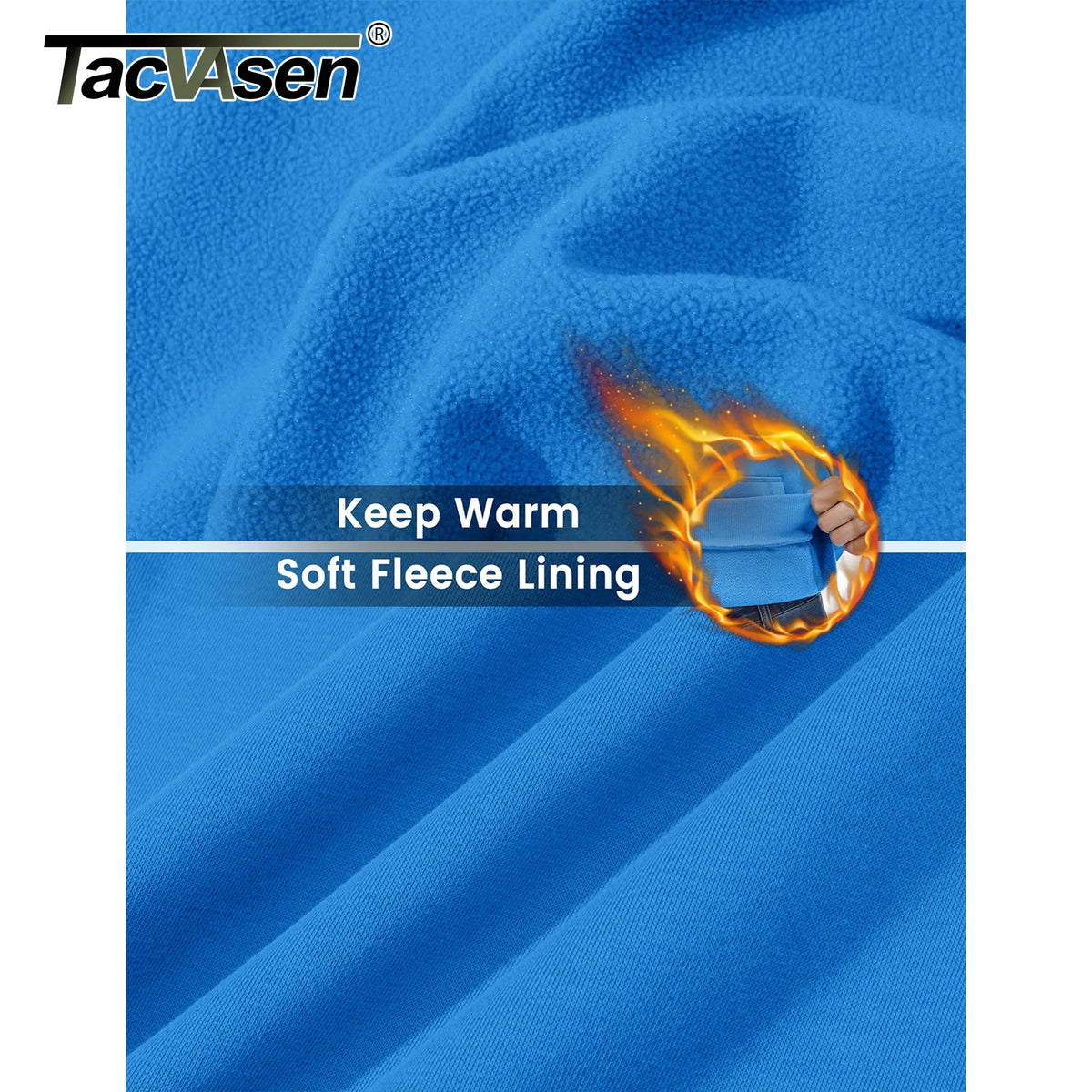 TACVASEN Autumn Winter Fleece Hoodies Mens Thermal Warm Hooded Sweatshirts Pockets Casual Hoodies Pullover Tops Male