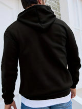 Men's Autumn and Winter Casual Fashionable Loose Brooklyn Classic Letter Printed Long-Sleeved Warm Hooded Pullover