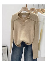 Women's Polo Collar Knit Sweater