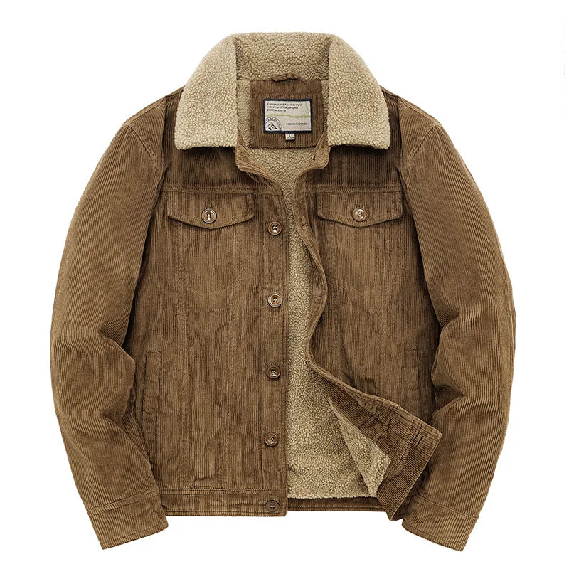 Men's Corduroy Zip-Up Winter Jacket