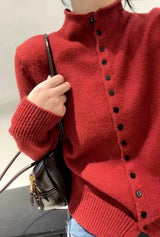 Women's Stand Collar Knit Cardigan Sweater