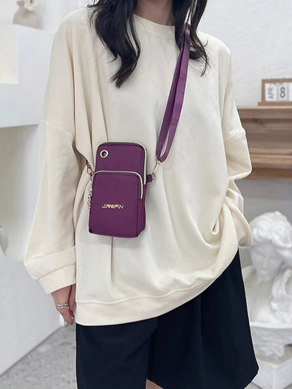 Women's Mini Crossbody Phone Bag – Flap Shoulder & Neck Pouch