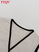 TTQV Summer Slim Khaki Cotton 2 Piece Set Woman Outfit 2025 Fashion Sleeveless Crop Top With High Waist Shorts Set Streetwear