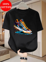 Men's Cotton Graffiti Print Relaxed Fit T-Shirt