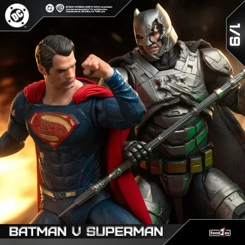 In Stock Fondjoy Batman VS Superman 1:9 Scale Action Figure Set DC Comics Movie Authentic Interchangeable Heads Boys Gifts Model