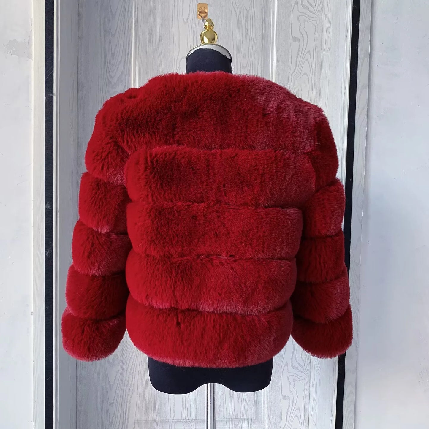 Elegant Winter Faux Fox Fur Crop Jacket