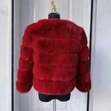 Elegant Winter Faux Fox Fur Crop Jacket