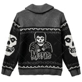 Y2K Gothic Ghost Portrait Knit Sweater – Oversized Harajuku Fall/Winter Cardigan