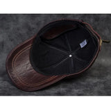 Men's Genuine Leather Baseball Cap | Eagle Print