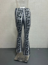 Printed Micro-Flare Slim Fit Leggings