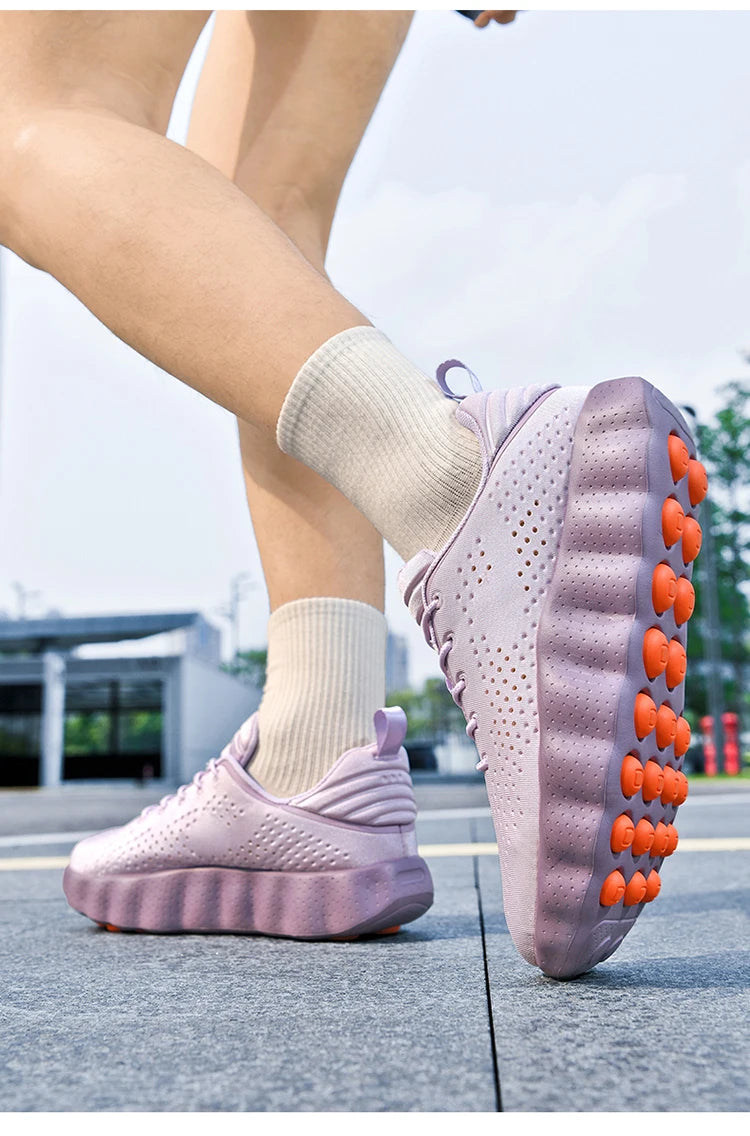 ClaWave Unisex Massage Cushioning Running Sneakers — Breathable Knit, Non-Slip