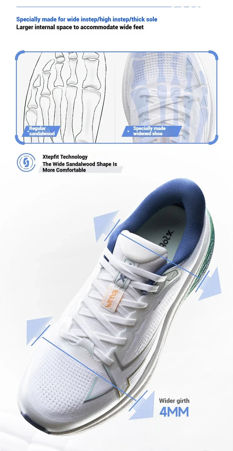 Xtep 2000km Plus Running Shoes 2025 New Spring Comfortable Anti-slip Cushioned Men's Training Jogging Sneakers 875319110001