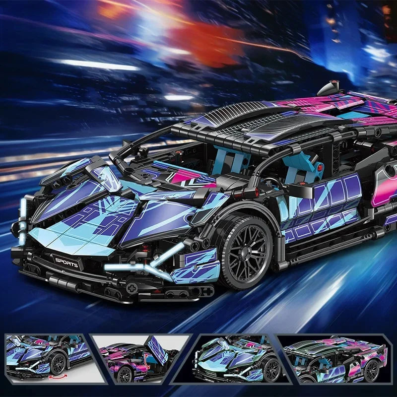 Creative DIY Racing Car Model Building Bricks Kit Advanced MOC Construction Toys for Adults Boys Girls Holiday Gift Idea