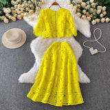 Elegant Crochet Embroidery 2-Piece Set