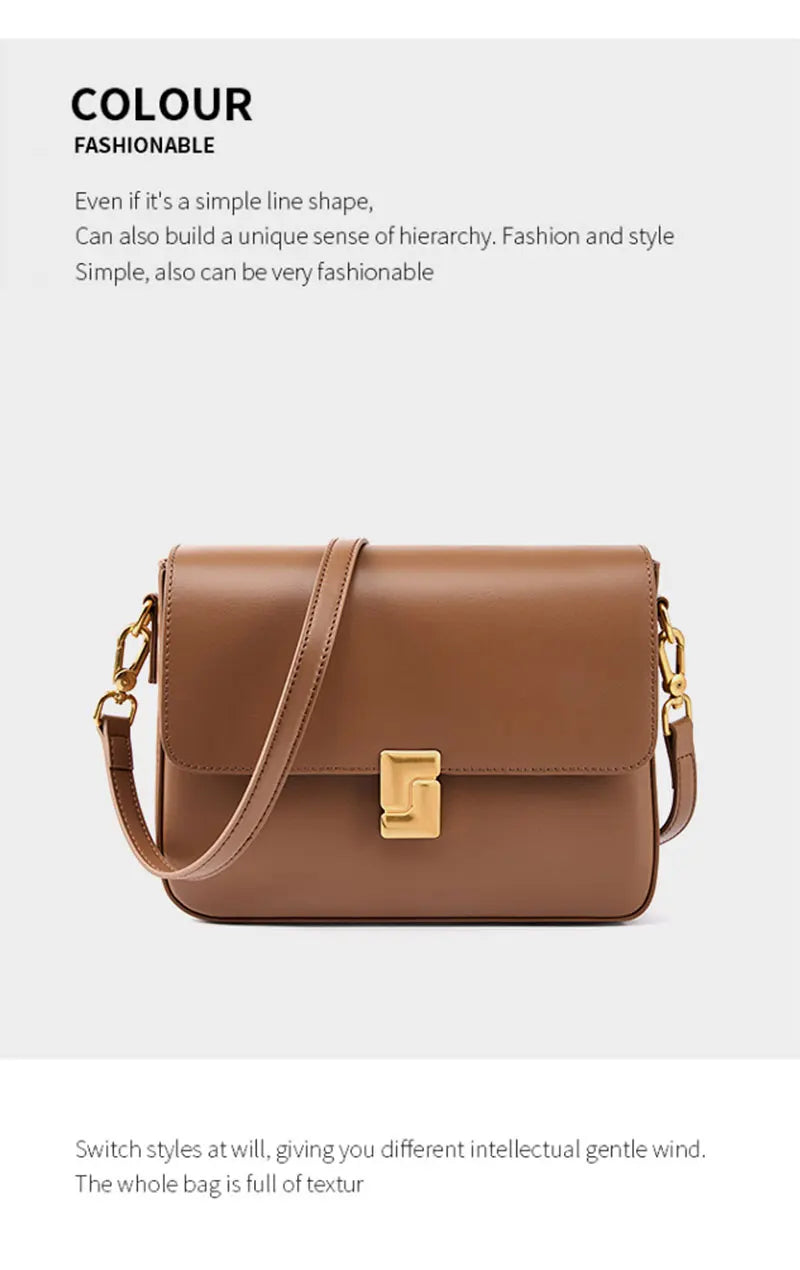 100% Genuine Leather Women's Shoulder Bag High Quality Luxury Designer Crossbody Bags Fashion Cowhide Female Handbags