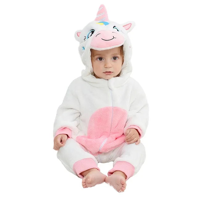 Plush Hooded Baby Winter Romper
