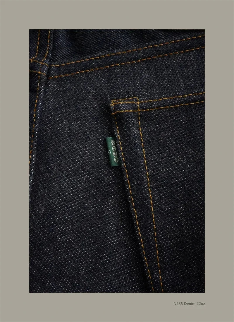 BOB DONG 22oz Heavyweight Selvage Denim Jeans Rigid Straight Fit Pants Lot N235