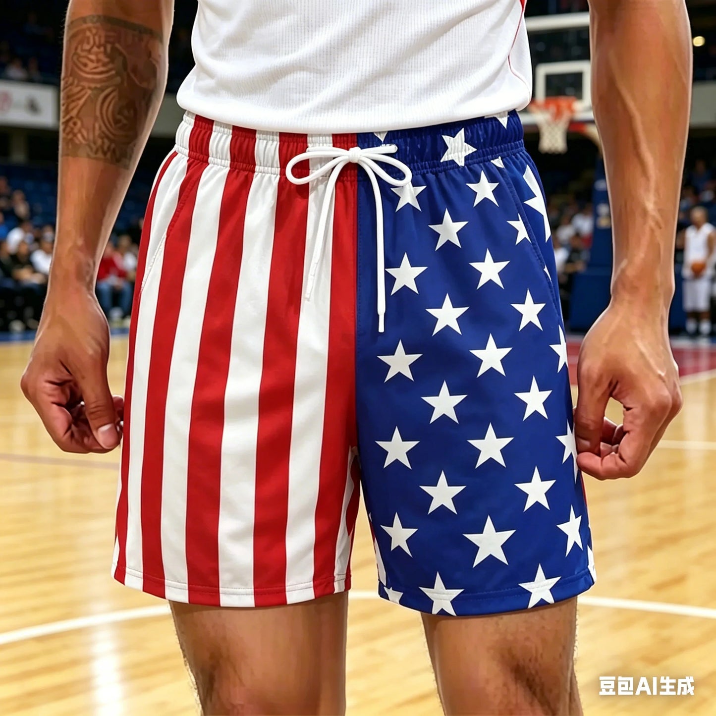 Patriotic Star Stripe Board Shorts — Oversized Summer Streetwear