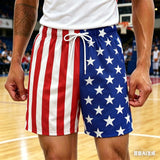 Patriotic Star Stripe Board Shorts — Oversized Summer Streetwear